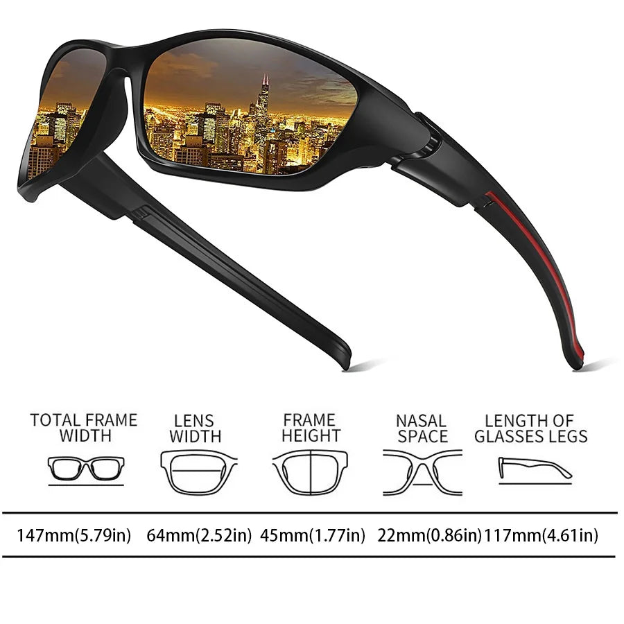 With Chain Fashion Men Women Running Mountaineering Fishing Sunglasses Driving Outdoor Sport Safety Protective Glasses