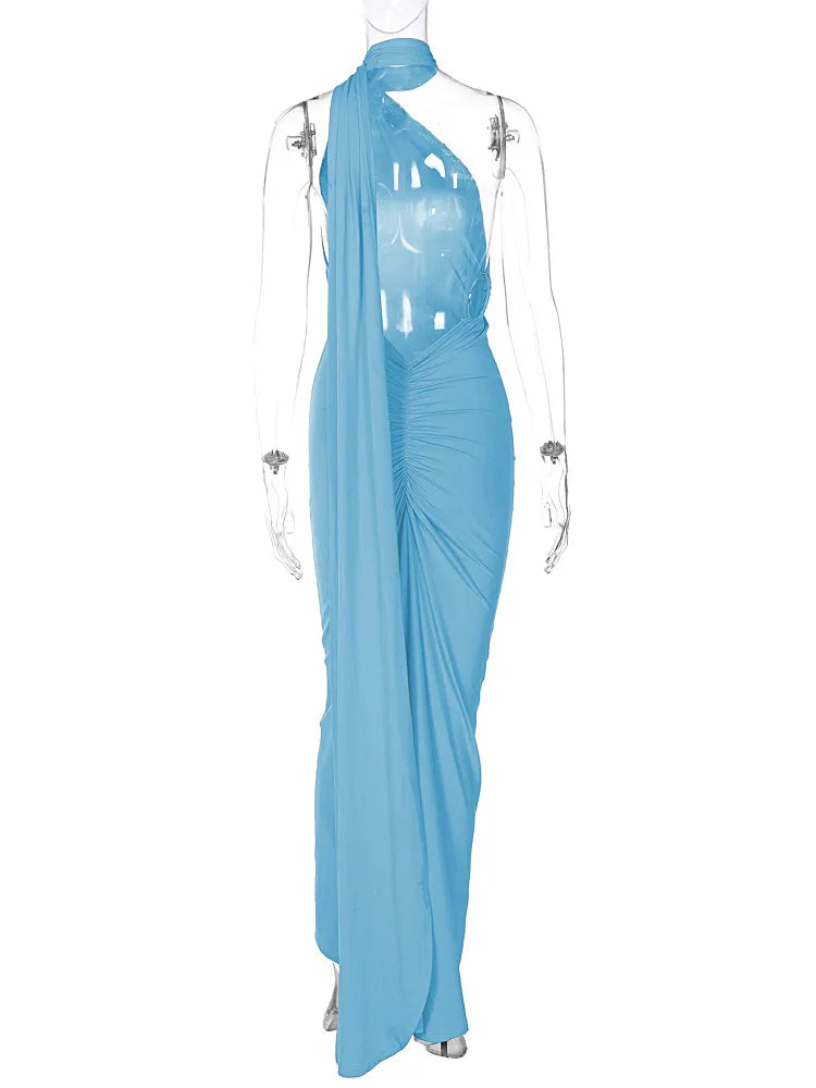 Sexy Backless Bodycon Long Dress Women's Halter Curvy Maxi Dresses Summer Evening Party Birthday Black New Summer White Burgundy
