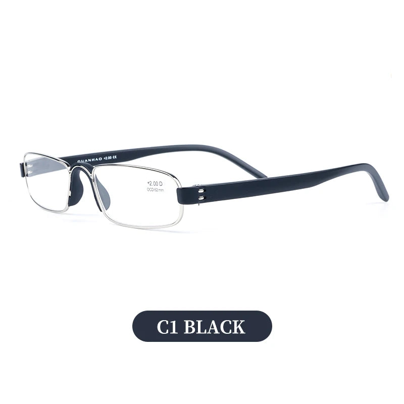 Guanhao Transparent Optical Men Reading Glasses Clear Women Presbyopia Hyperopia Reading Glasses Frame Alloy Ultralight HD View