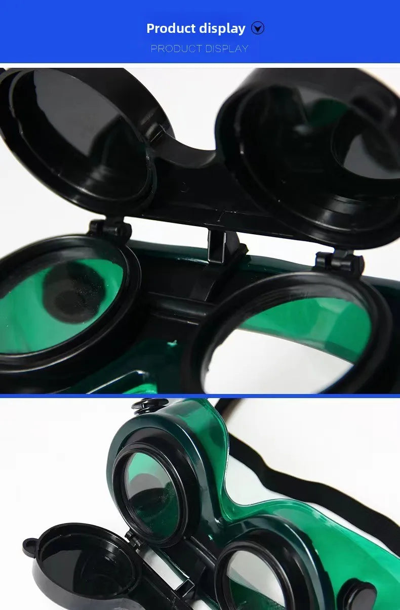 Double Flip Welding Glasses Anti Strong Light Anti Welding Argon Arc Welding Burning Welding Welding Goggles  Protection Glasses