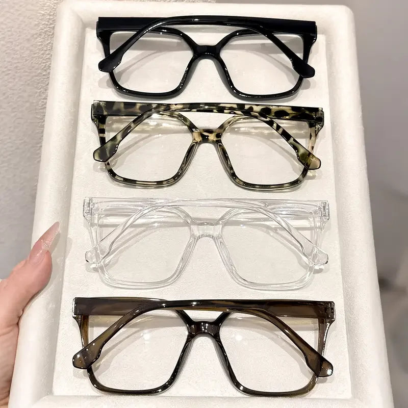1Pc/2Pcs/3Pcs/4Pcs Elegant, Simple and Stylish Geometric Glasses with Transparent Lenses, Suitable for Daily Office Reading