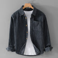 Men's Retro Corduroy Casual Shirt Jacket New Men's Corduroy Long Sleeve Shirt Jacket Casual Fashion Streetwear Lapel Coat