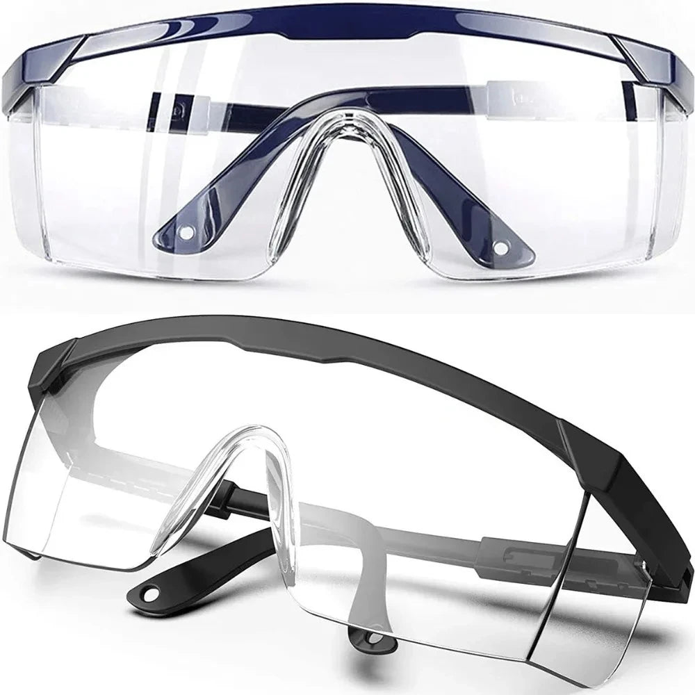 2Pcs Clear Work Goggles with Adjustable Straps – Lightweight, Anti-Fog, UV Blocking for Lab, DIY, Outdoor & Daily Use