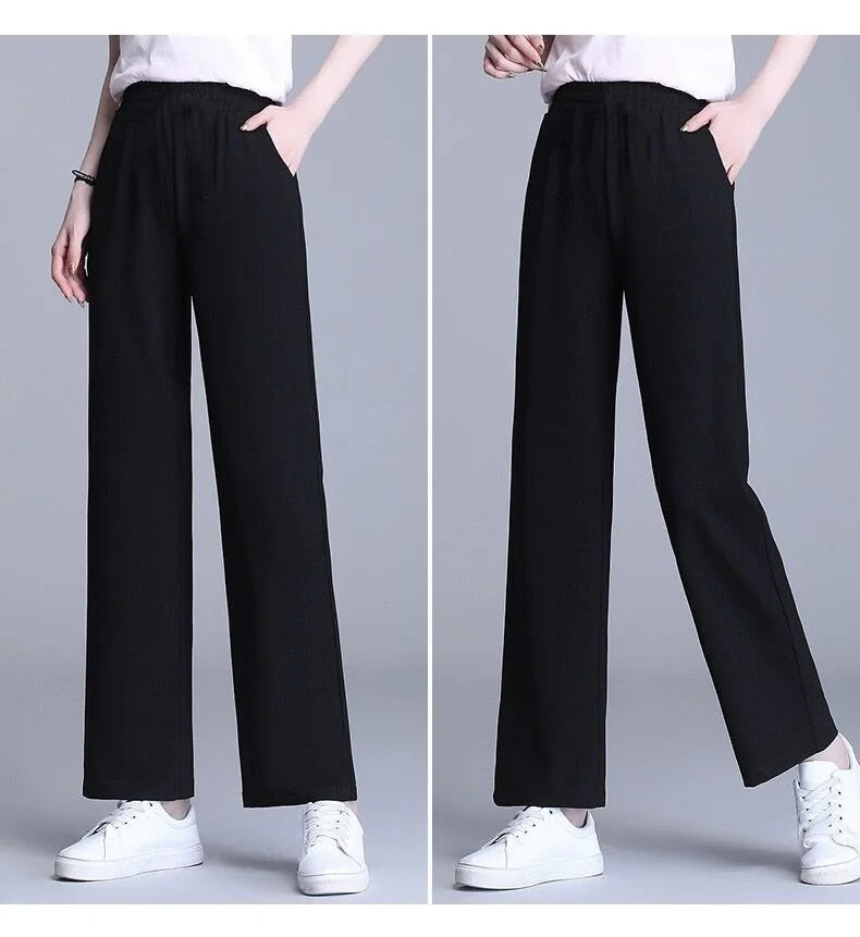 Trousers Womens Striped Knit Trousers High Waist Urban Look Everyday Spring Casual Pants Chic Comfort Fashion Streetwear 2025