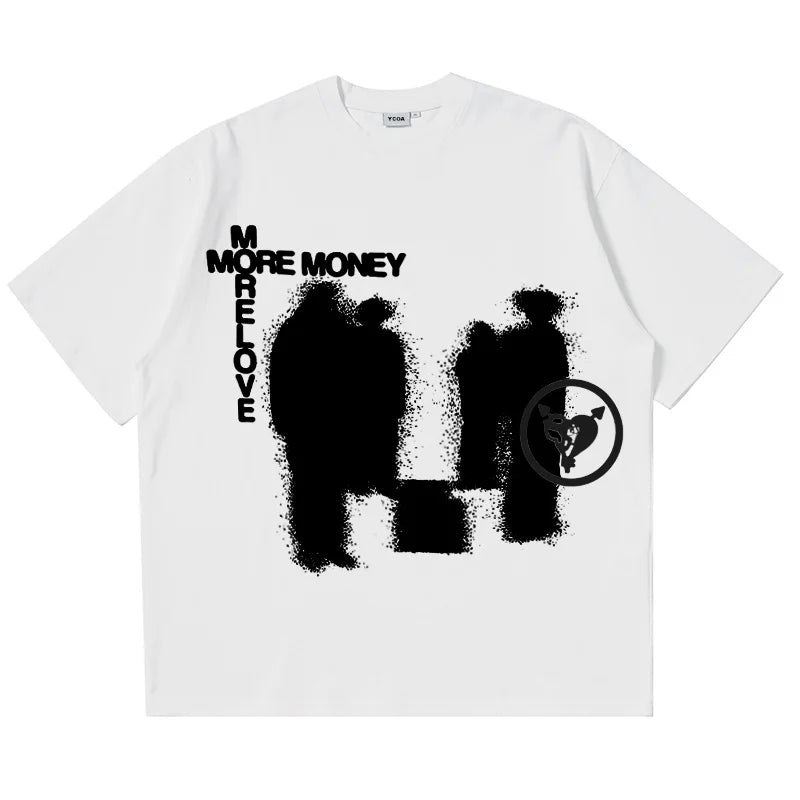 Oversized T-Shirt Men Retro Streetwear Graphic Korean Fashion Cotton Tee Harajuku Vintage Hip Hop Short Sleeve Tops Y2k Clothing