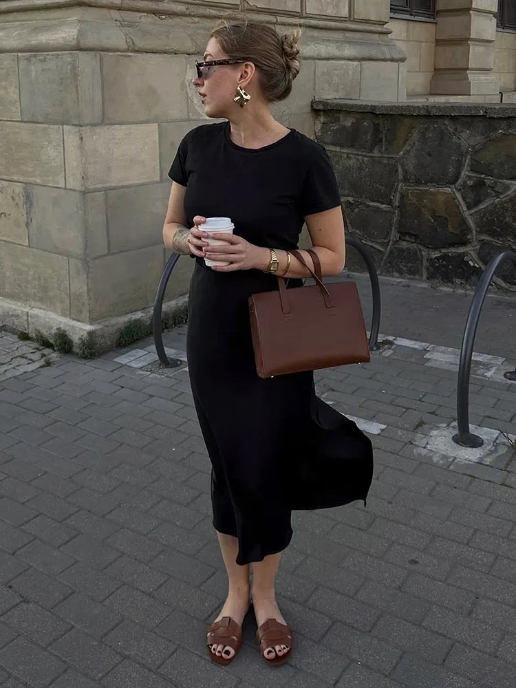 Midi Satin Skirts Women Luxury Summer Black Formal Silk Office Skirt With Slit A Line Green Midi Skirt Burgundy Women Elegant