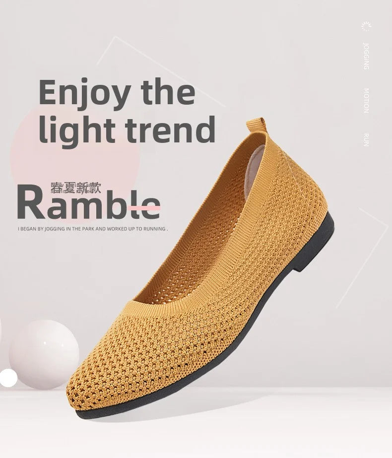 2025 Spring Breathable Mesh Flats Shoes for Women Comfortable Slip on Casual Shoes Woman Lightweight Soft Bottom Loafers