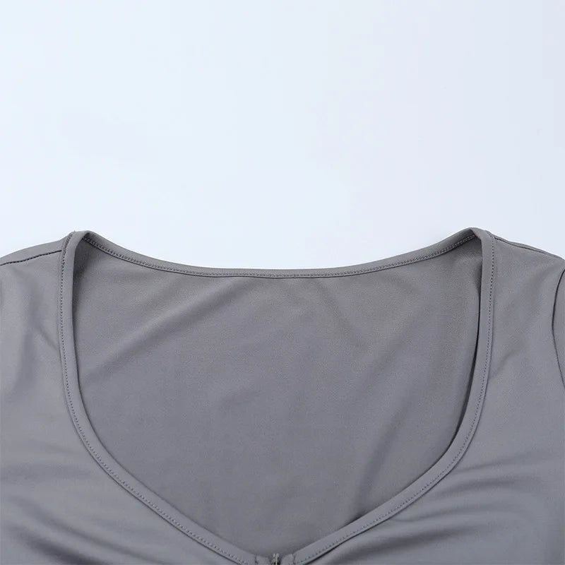 Bodysuit Double Ziper Womens Irregular Unique Detail Support Comfort Breathable Soft Tight-Fitting Fitted Base Tight Simple Sexy