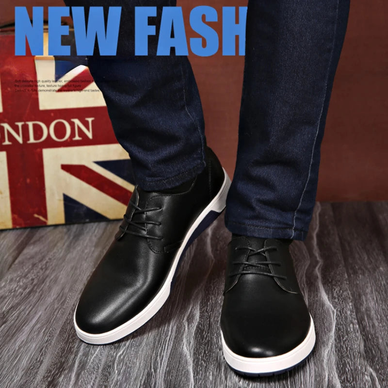 Fashion Men Casual Shoes Mesh Breathable Flat Shoes Male 2025 New Lace-Up Classic Business Leather Shoes designer Men Dress Shoe