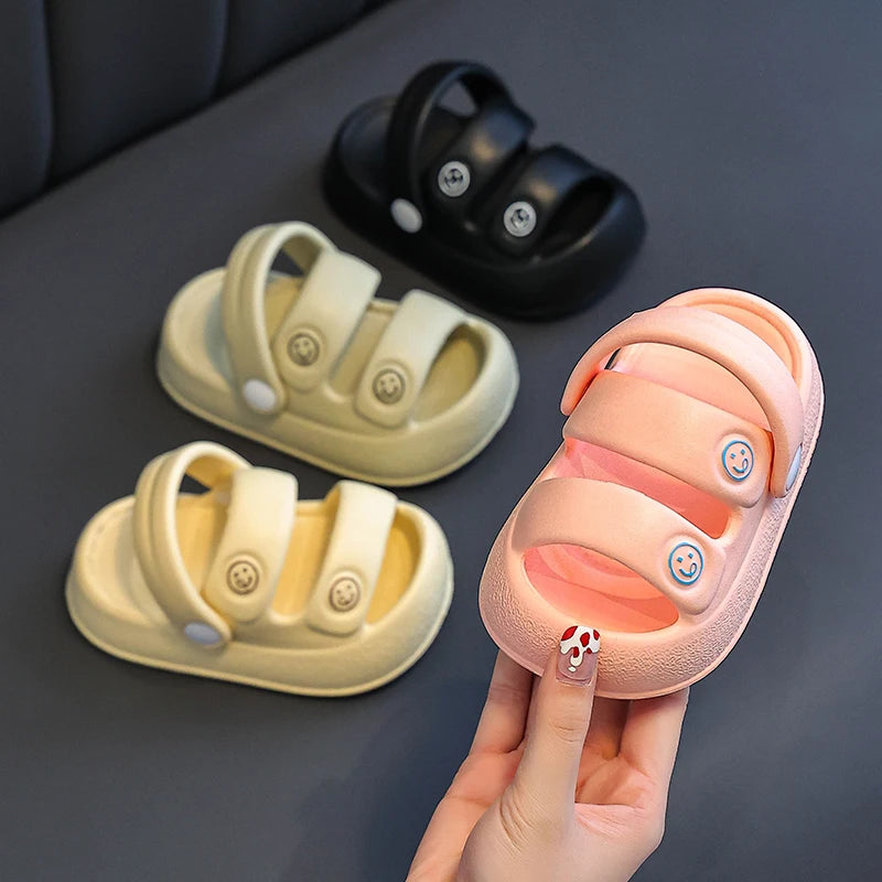 Cloud Cushion Soft Kids Sandals, Unisex Boys Girls Cute Outdoor Two-Way Wear Non-Slip Odor Resistant Toddler Slides