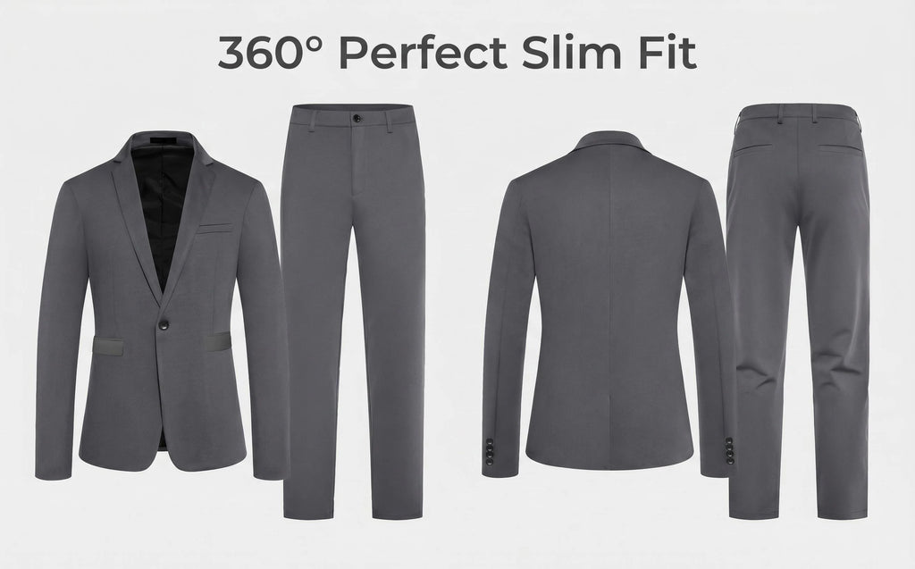 Men's 2-Piece Suit Set Fashionable Eveningwear Tuxedo Pants Ideal for Wedding Parties