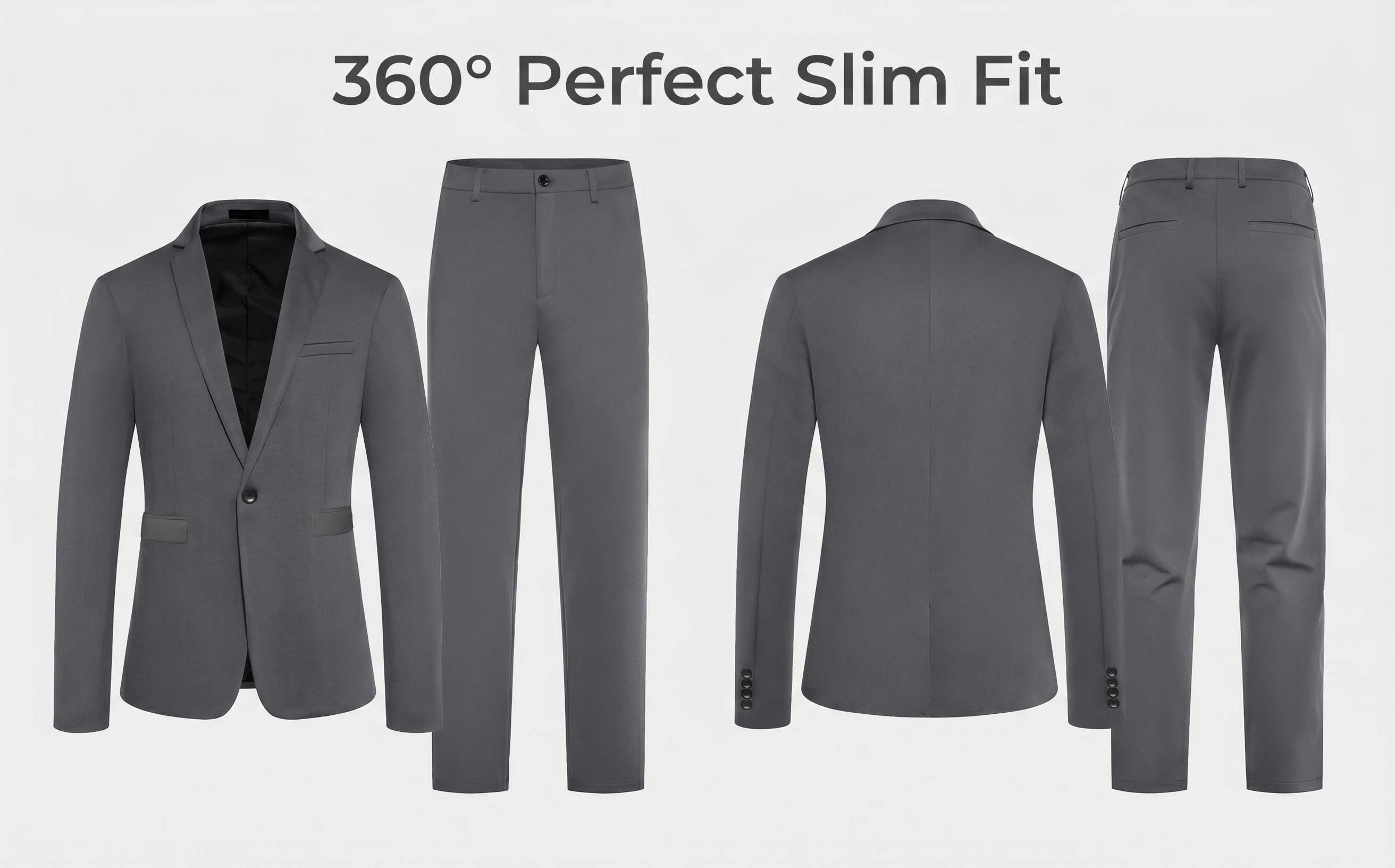 Men's 2-Piece Suit Set Fashionable Eveningwear Tuxedo Pants Ideal for Wedding Parties
