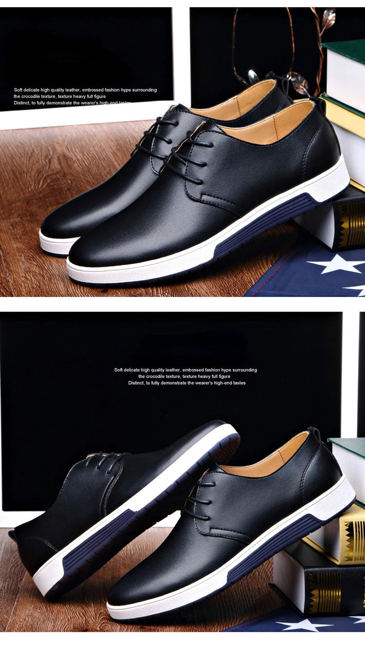 Fashion Men Casual Shoes Mesh Breathable Flat Shoes Male 2025 New Lace-Up Classic Business Leather Shoes designer Men Dress Shoe