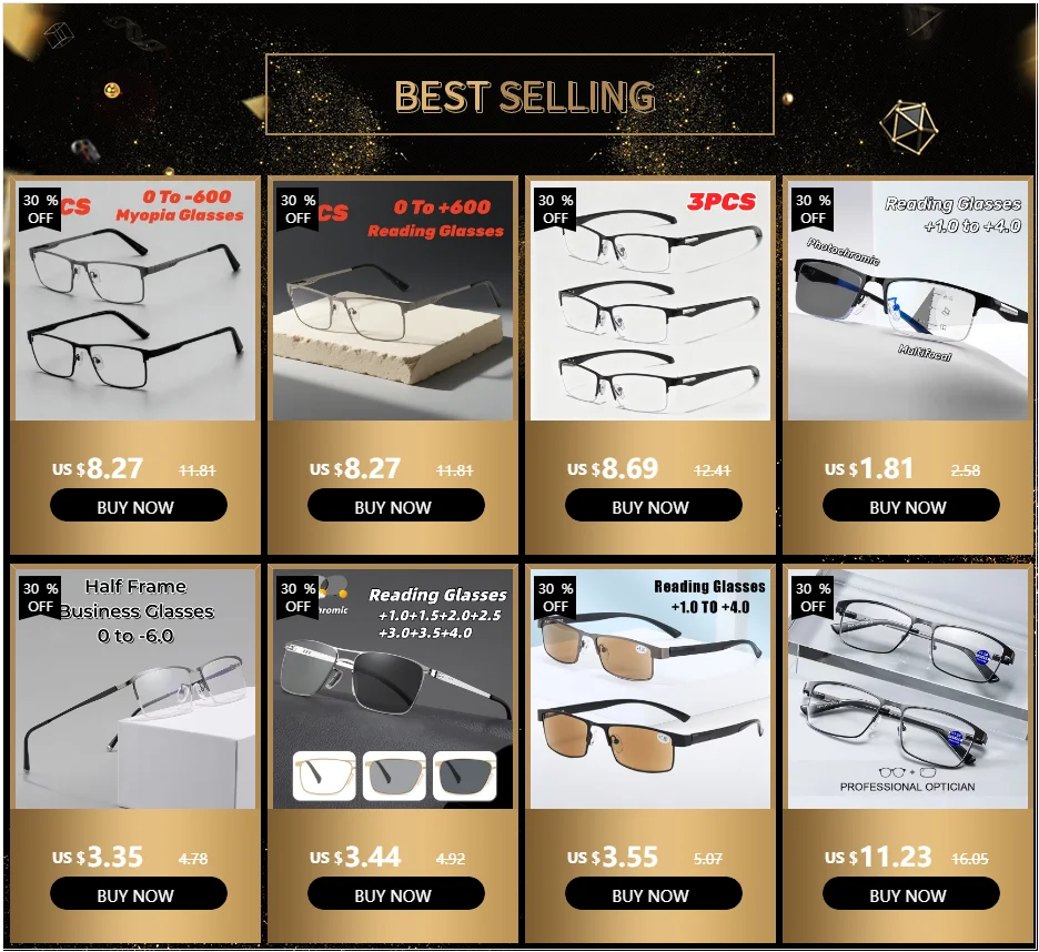 Men Square Metal Large Frame Reading Spring Leg Elderly Presbyopia Glasses Blue Light Blocking Eye Protection Eyeglasses