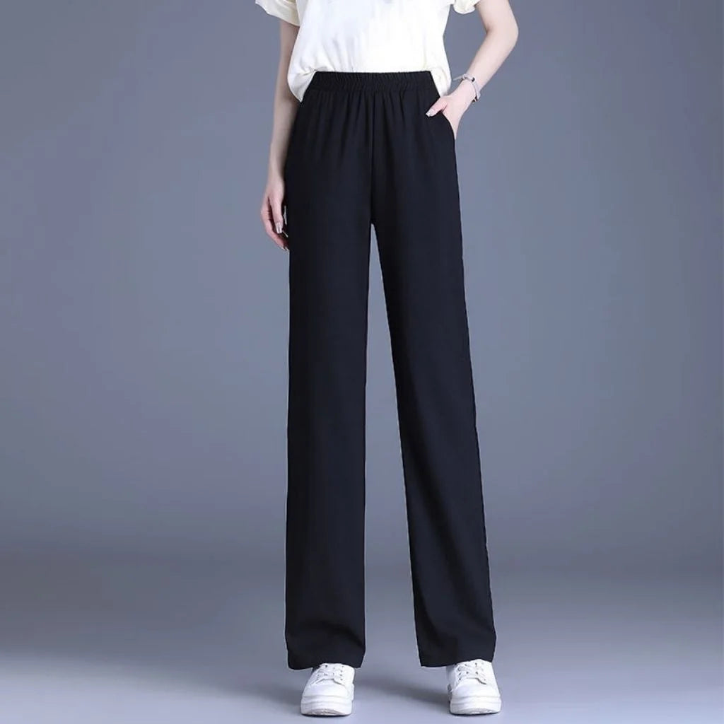Trousers Womens Striped Knit Trousers High Waist Urban Look Everyday Spring Casual Pants Chic Comfort Fashion Streetwear 2025
