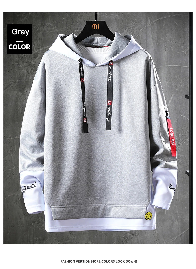 New Fashion Men's Hoodies Hip Hop Hooded Male Sweatshirts Men's Top Streetwear Casual Outdoor Breathable Pullovers Fashionable