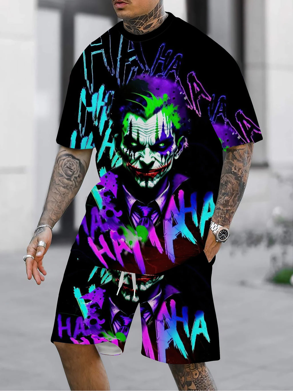 Summer 2025 Bestseller Men's Set Casual roller skating fashionable street hip-hop men's wear