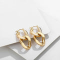 Minimalist Twisted Cuban Chain Hanging Drop Earrings for Women Punk Gold Color Detachable Round Circles Hoop Earring Ear Buckle