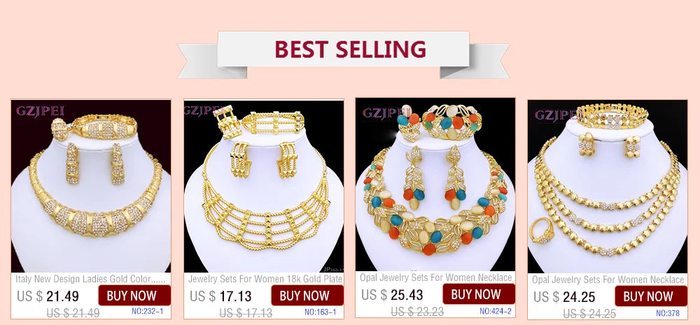 Women  Jewelry Set Two Tone Design Luxury Nigeria Trending Choker Pendant Earrings Ring Bracelet Wedding Party Gift