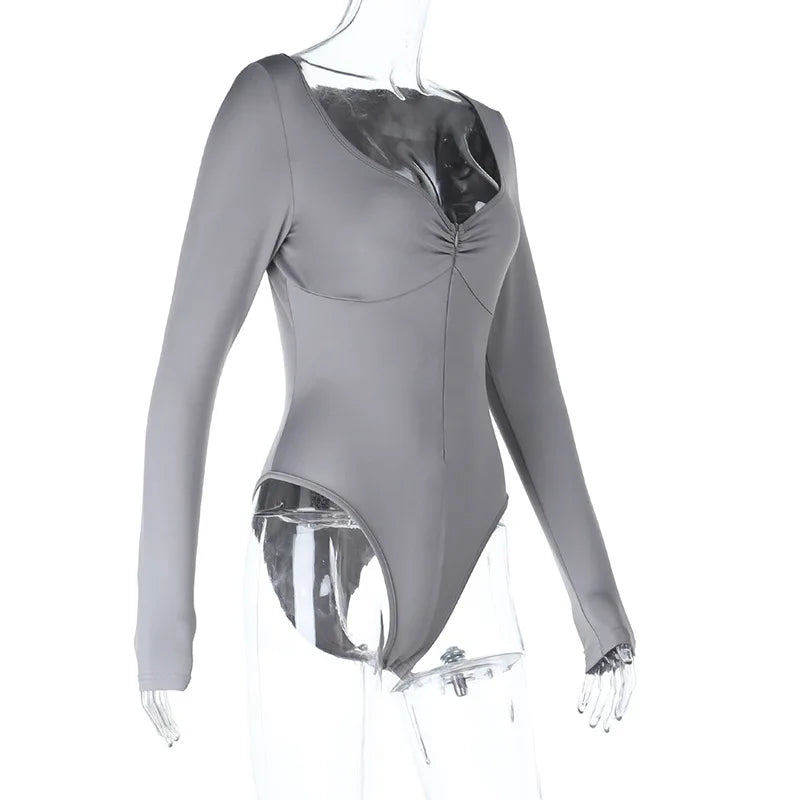 Bodysuit Double Ziper Womens Irregular Unique Detail Support Comfort Breathable Soft Tight-Fitting Fitted Base Tight Simple Sexy