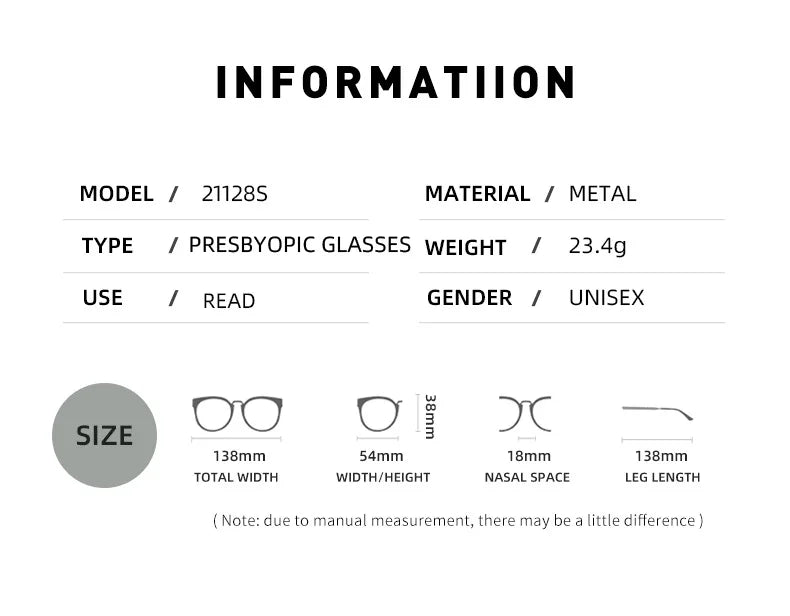 Men Square Metal Large Frame Reading Spring Leg Elderly Presbyopia Glasses Blue Light Blocking Eye Protection Eyeglasses
