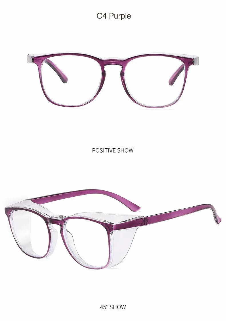 Clear Safety Glasses Women Square Anti Fog Blue Light Blocking Glasses Scratch Resistant Work Glass For Men & Nurse