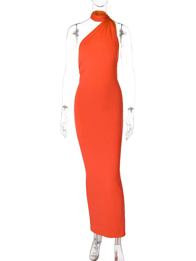 Sexy Backless Bodycon Long Dress Women's Halter Curvy Maxi Dresses Summer Evening Party Birthday Black New Summer White Burgundy