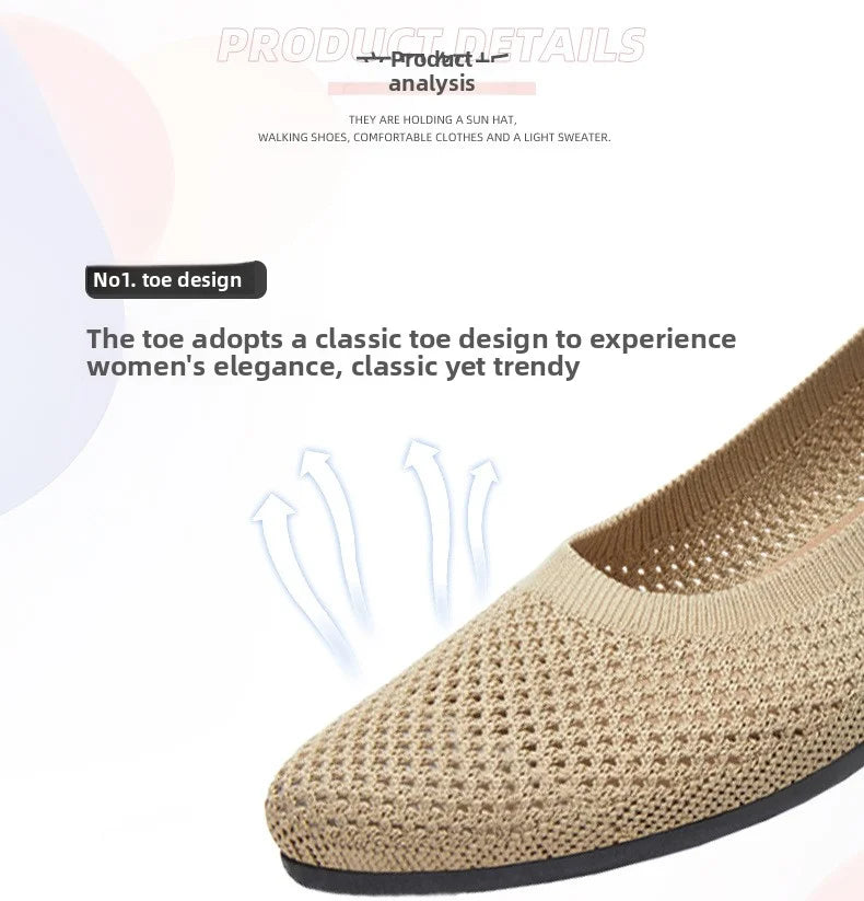 2025 Spring Breathable Mesh Flats Shoes for Women Comfortable Slip on Casual Shoes Woman Lightweight Soft Bottom Loafers