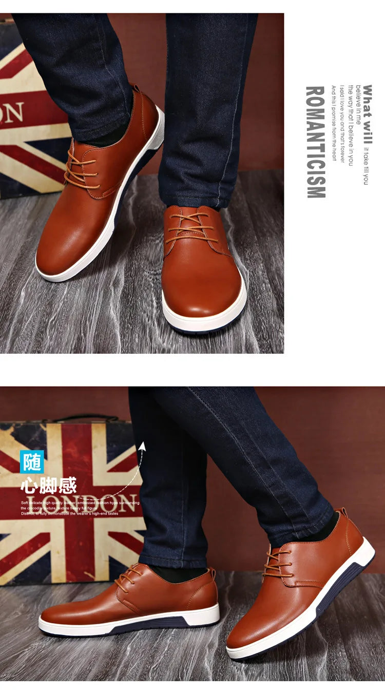 Fashion Men Casual Shoes Mesh Breathable Flat Shoes Male 2025 New Lace-Up Classic Business Leather Shoes designer Men Dress Shoe