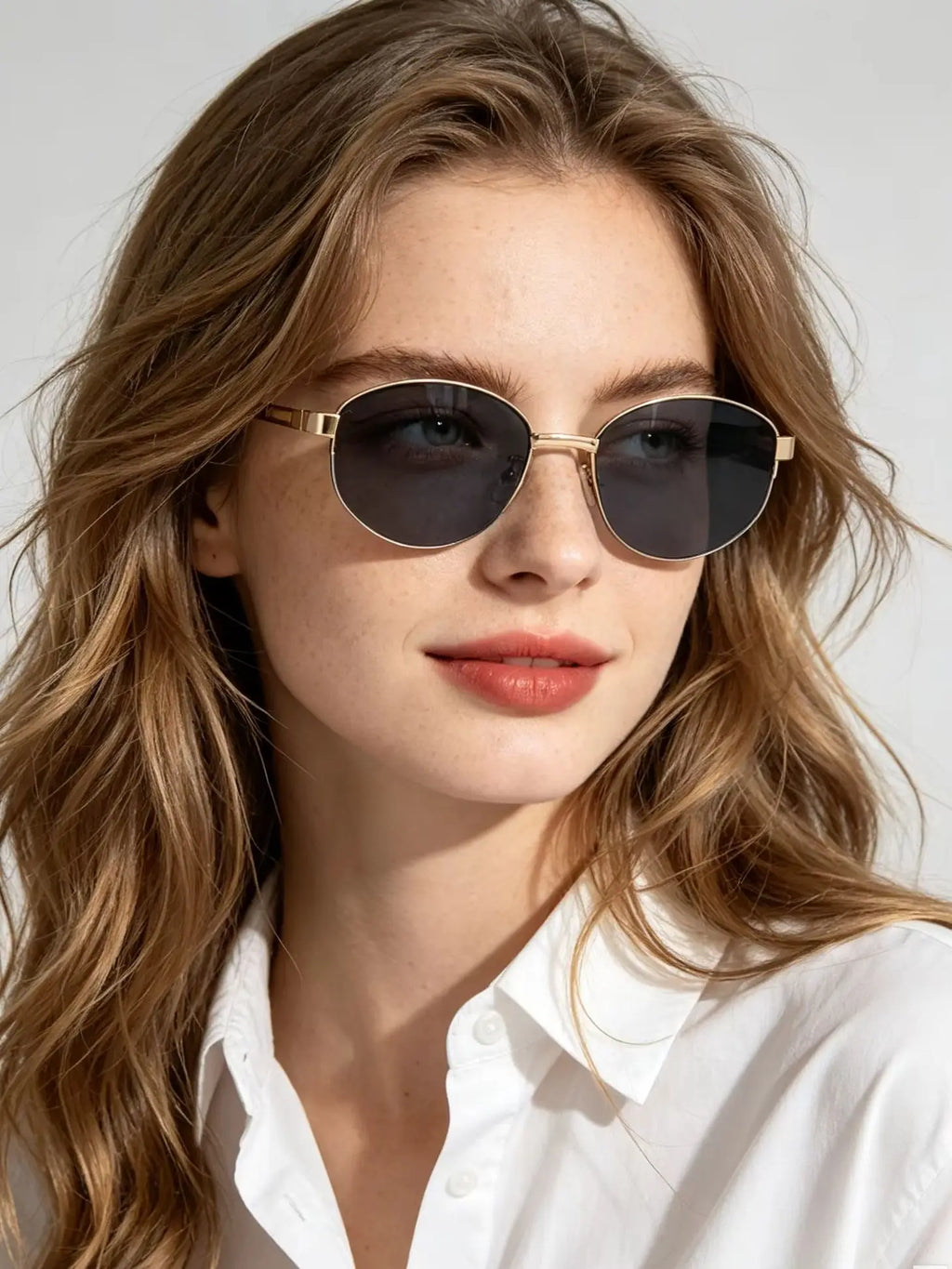 Glasses for Woman, Man Sunglasses – Oval Metal Frame UV400 Sunglasses, Fashionable Outdoor Sun Glasses