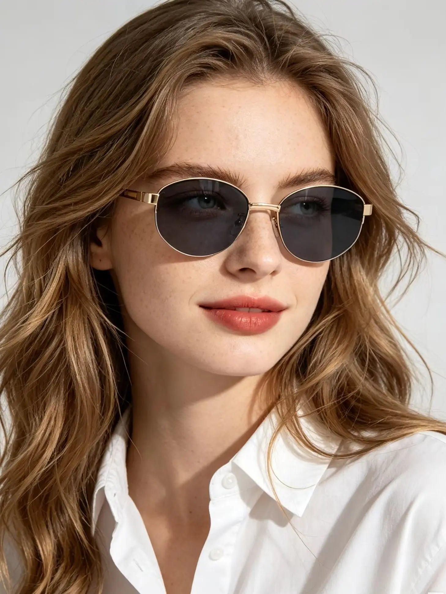 Glasses for Woman, Man Sunglasses – Oval Metal Frame UV400 Sunglasses, Fashionable Outdoor Sun Glasses