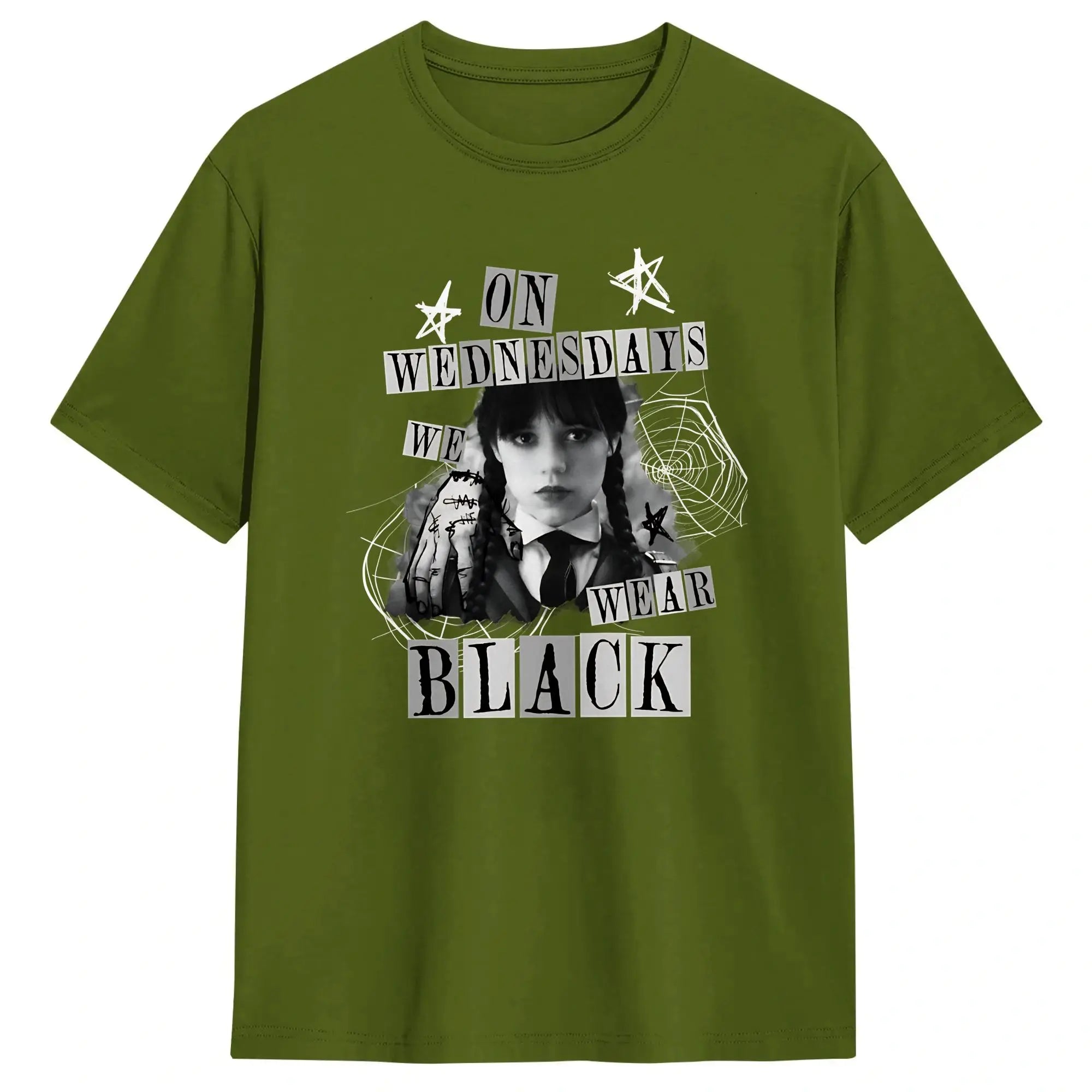 Men's On Wednesday We Wear Black T Shirts  Cotton Tops Fun Short Sleeve O Neck Tees Gift Idea T-Shirt