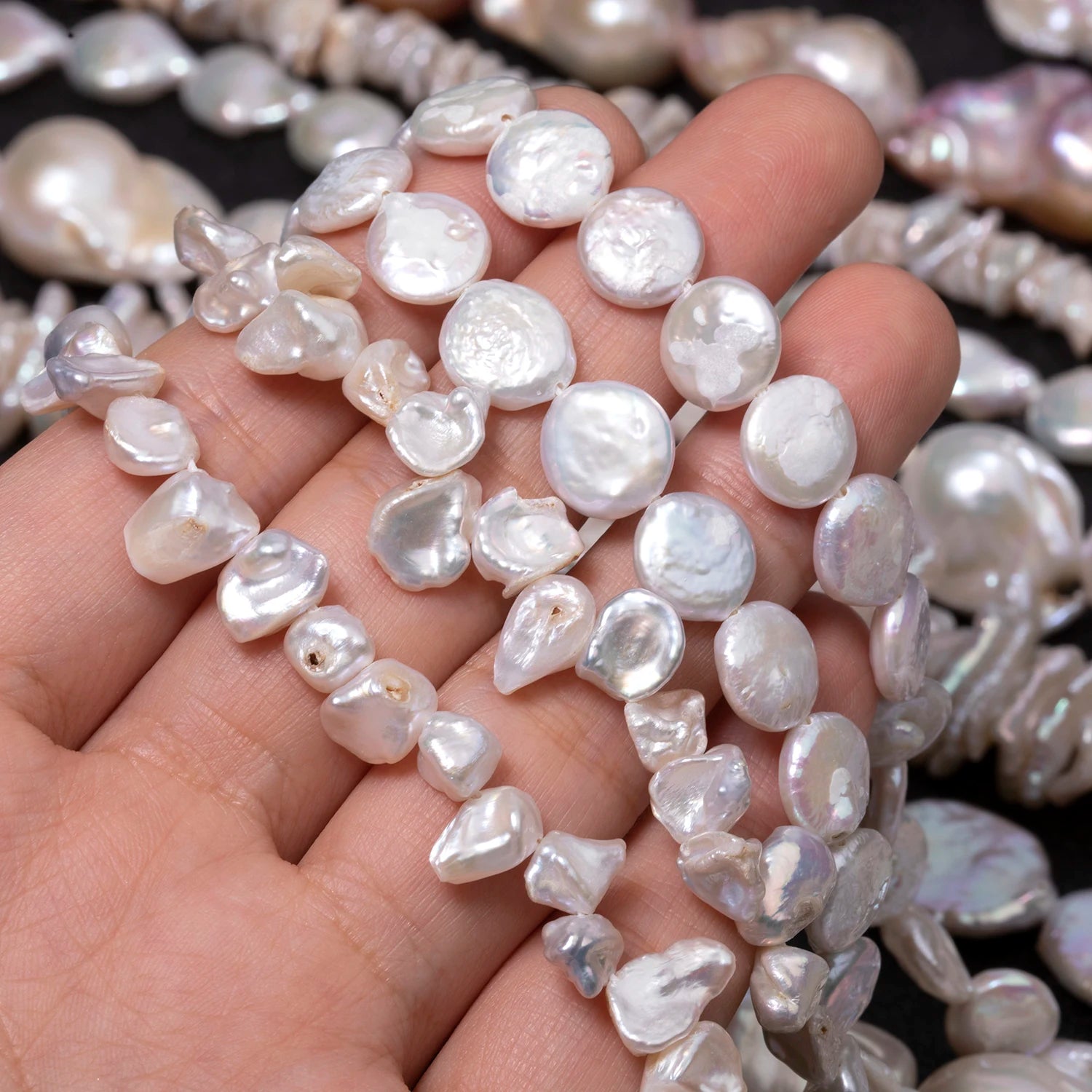 Baroque Style Irregular Shape Natural Light Color Freshwater Pearl Beads for DIY Jewelry Earring Necklace Pendant Waist Chain