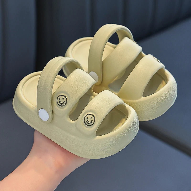 Cloud Cushion Soft Kids Sandals, Unisex Boys Girls Cute Outdoor Two-Way Wear Non-Slip Odor Resistant Toddler Slides