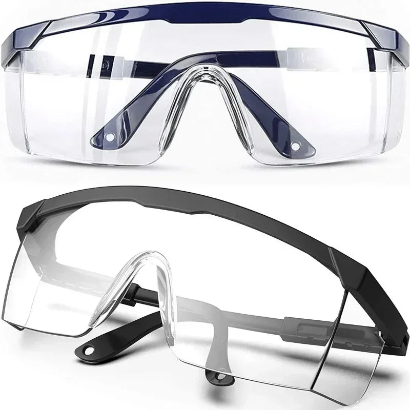 2Pcs Clear Work Goggles with Adjustable Straps – Lightweight, Anti-Fog, UV Blocking for Lab, DIY, Outdoor & Daily Use
