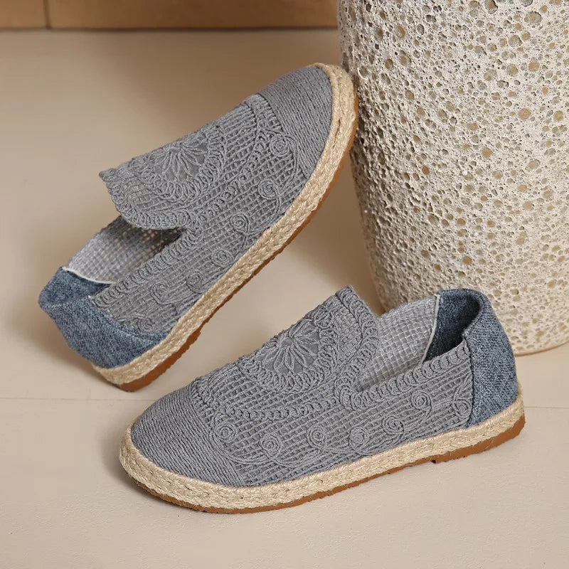 2025 New Weave Mesh Flats Shoes for Women Casual Breathable Trends Sneaker Fashion Comfort Autumn Shoes Walking Shoes