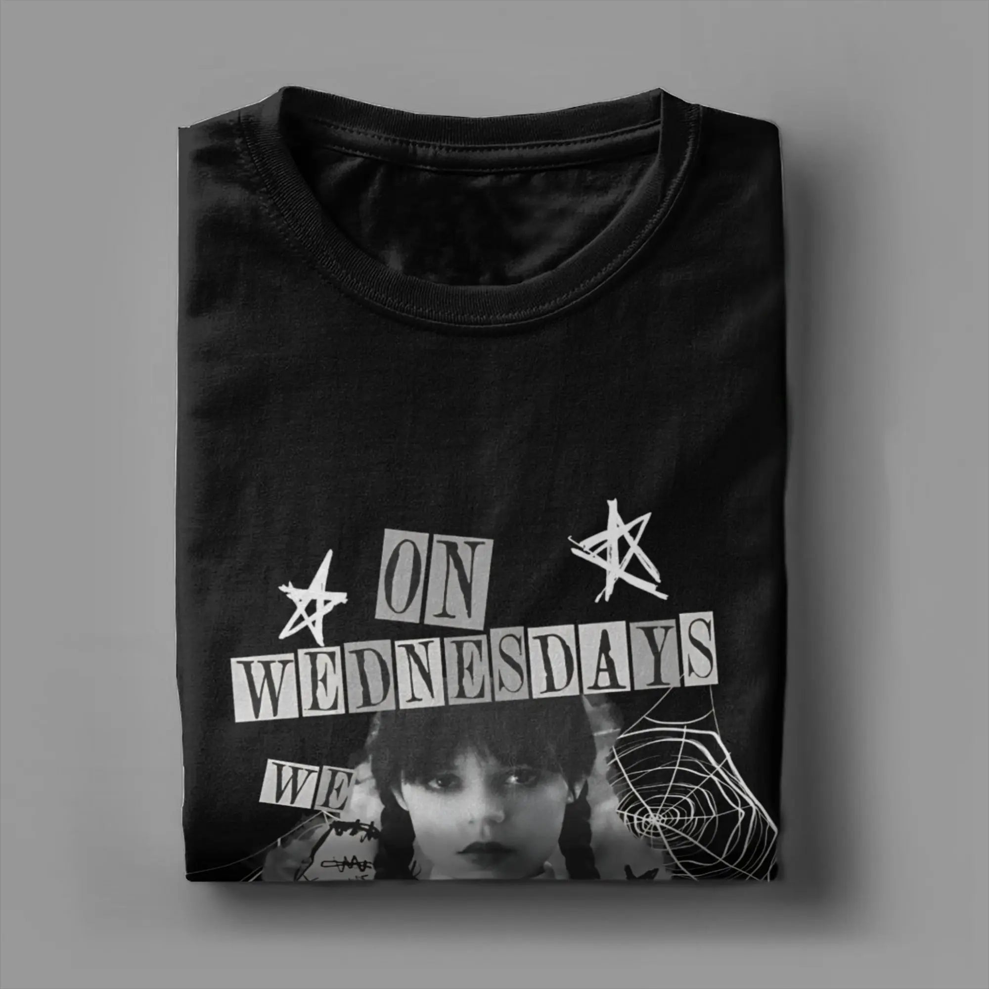 Men's On Wednesday We Wear Black T Shirts  Cotton Tops Fun Short Sleeve O Neck Tees Gift Idea T-Shirt