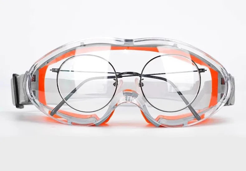 Large Frame Protective Goggles HD Transparent Anti-Ultraviolet Waterproof Anti-Fog Riding And Skiing Safety Sports Glasses