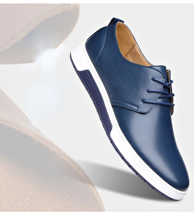Fashion Men Casual Shoes Mesh Breathable Flat Shoes Male 2025 New Lace-Up Classic Business Leather Shoes designer Men Dress Shoe