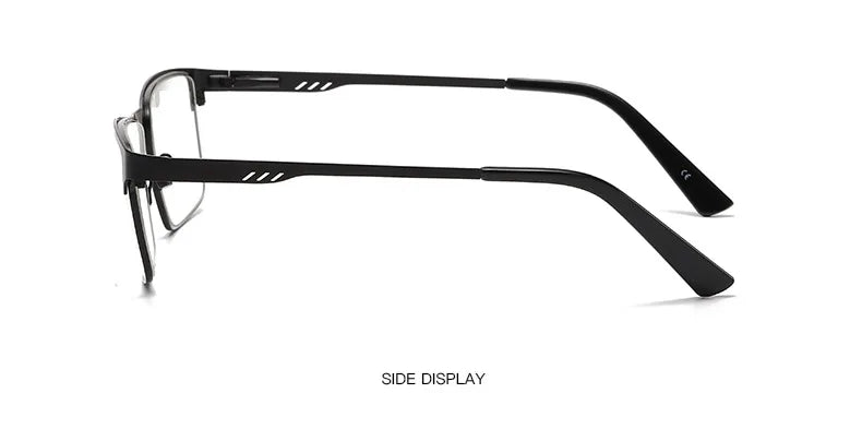Men Square Metal Large Frame Reading Spring Leg Elderly Presbyopia Glasses Blue Light Blocking Eye Protection Eyeglasses