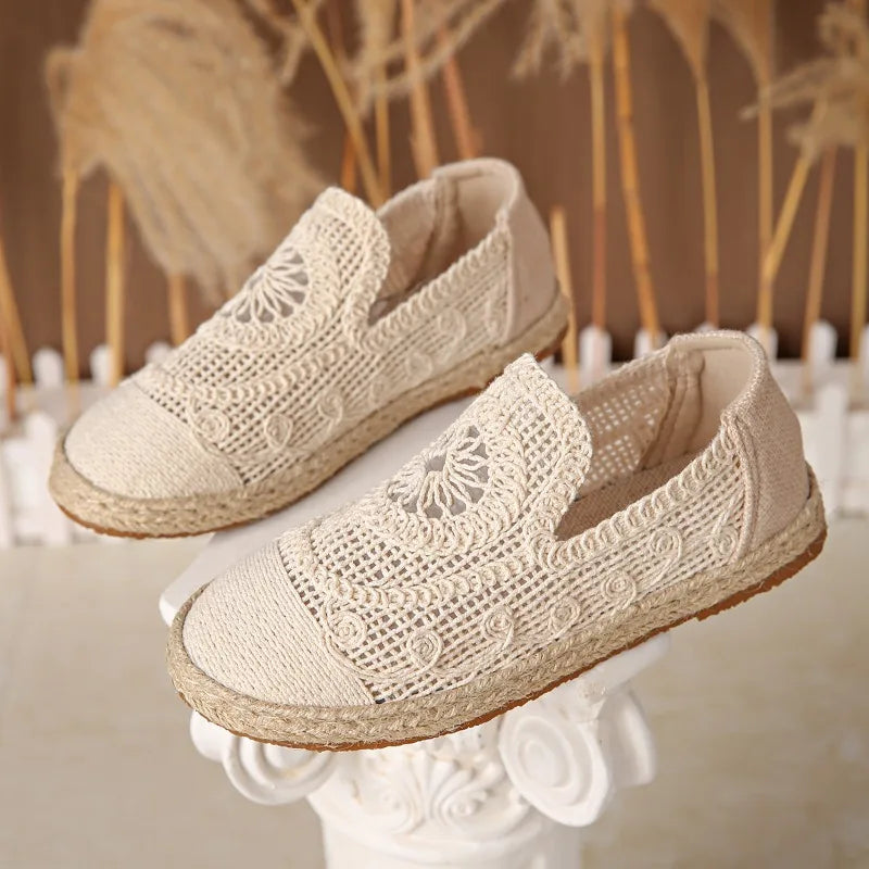 2025 New Weave Mesh Flats Shoes for Women Casual Breathable Trends Sneaker Fashion Comfort Autumn Shoes Walking Shoes