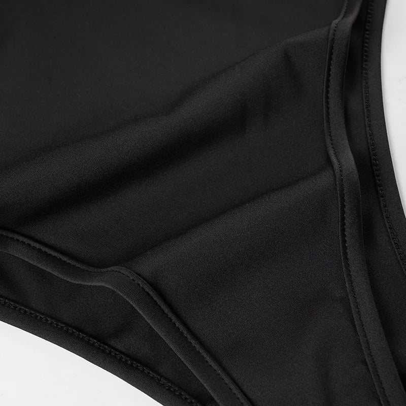 Hooded Bodysuit V-neck Body Feminino Long Sleeve Lingerie Sexy Tops Women Y2k Clothes Solid Black One-pieces Bustier Rave Outfit