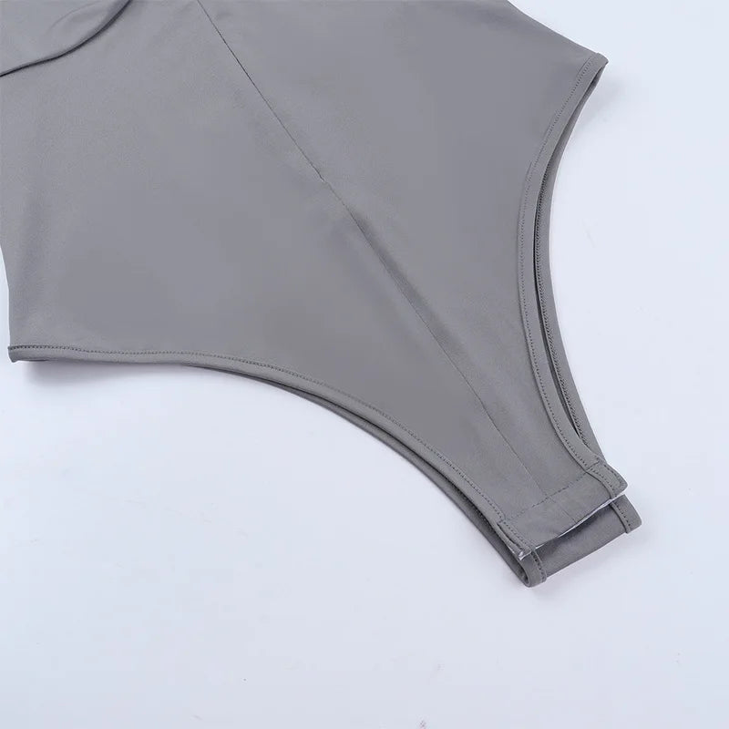Bodysuit Double Ziper Womens Irregular Unique Detail Support Comfort Breathable Soft Tight-Fitting Fitted Base Tight Simple Sexy