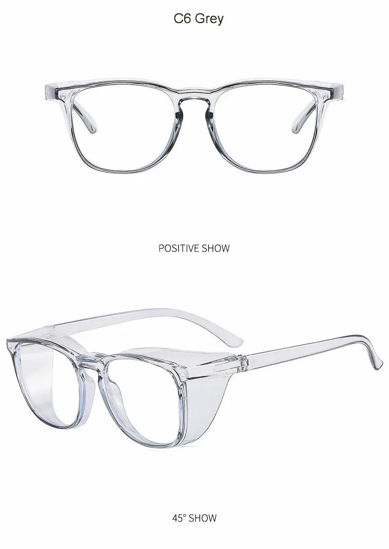 Clear Safety Glasses Women Square Anti Fog Blue Light Blocking Glasses Scratch Resistant Work Glass For Men & Nurse