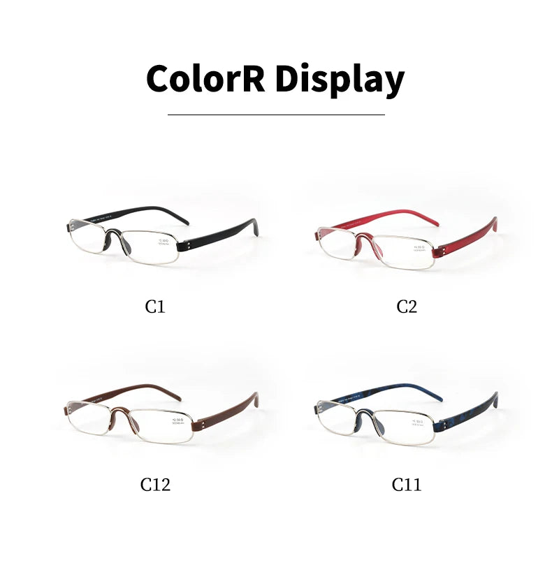 Guanhao Transparent Optical Men Reading Glasses Clear Women Presbyopia Hyperopia Reading Glasses Frame Alloy Ultralight HD View