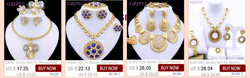 Women  Jewelry Set Two Tone Design Luxury Nigeria Trending Choker Pendant Earrings Ring Bracelet Wedding Party Gift
