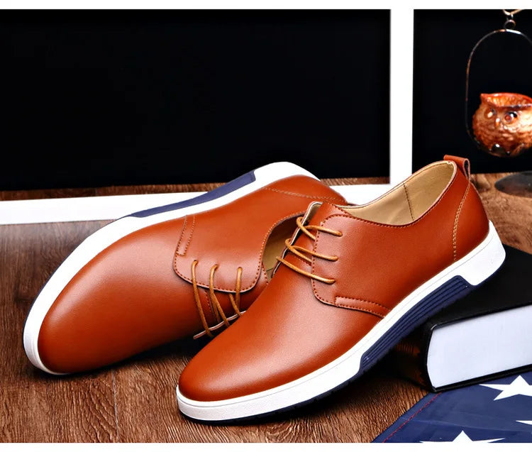 Fashion Men Casual Shoes Mesh Breathable Flat Shoes Male 2025 New Lace-Up Classic Business Leather Shoes designer Men Dress Shoe