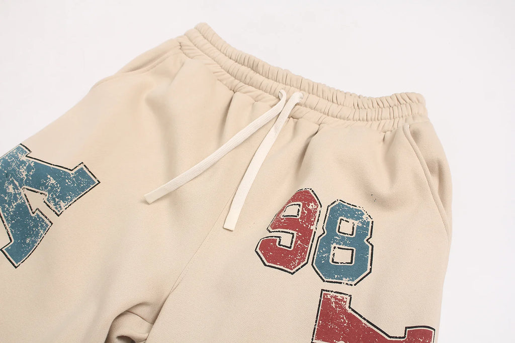 New American Trendy tall and loose-leg trousers with fleece lining Men's and Women's Trousers Trend Ropa hombre
