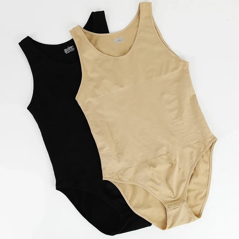 SLIMBELLE Mens Shapewear Bodysuits Tummy Control Full Body Shaper Compression Slimming Sleeveless Open Crotch Undershirt
