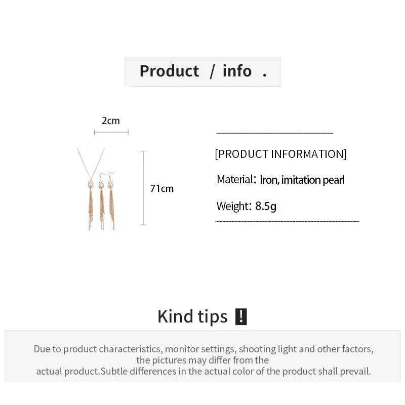 DOO MEI Baroque Pearl Pendnat Necklaces Multi-layer Long Chains Necklace Minimalist Imitation Pearl Tassel Necklace Punk Jewelry